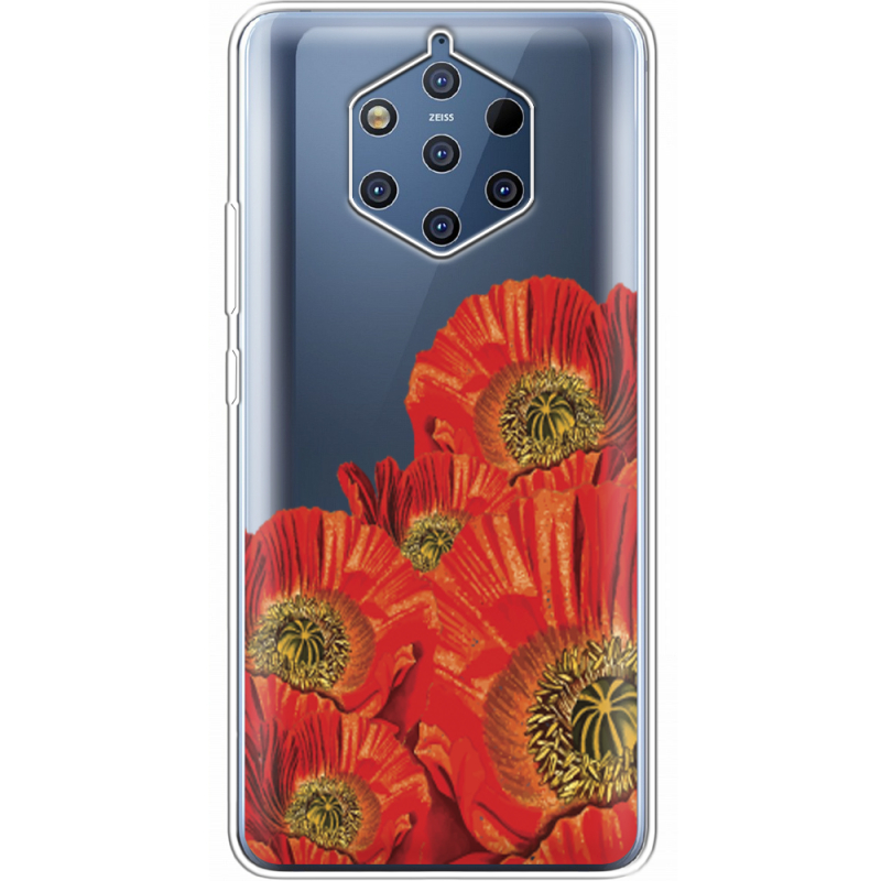 Прозрачный чехол Uprint Nokia 9 Red Poppies