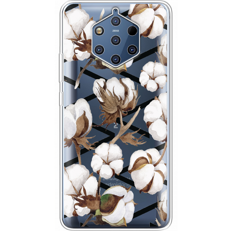 Прозрачный чехол Uprint Nokia 9 Cotton flowers