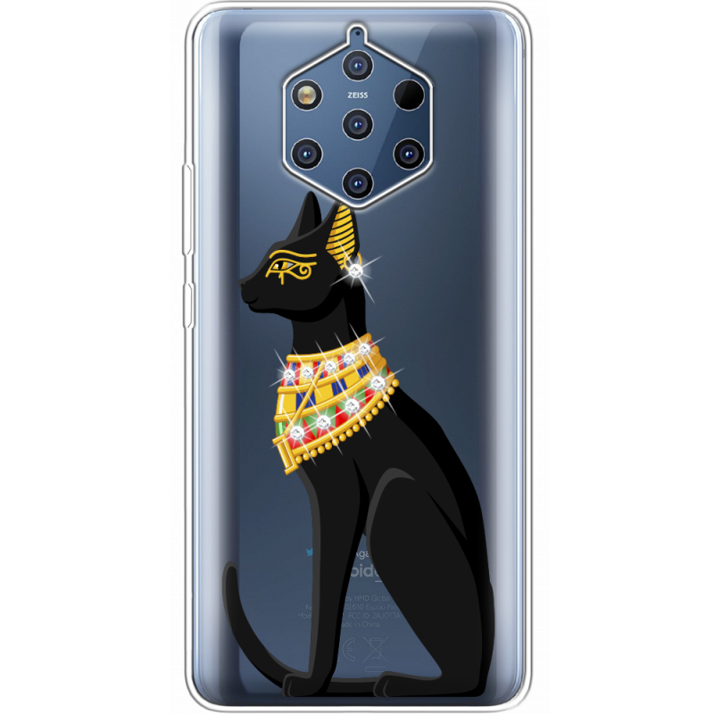 Чехол со стразами Nokia 9 Egipet Cat