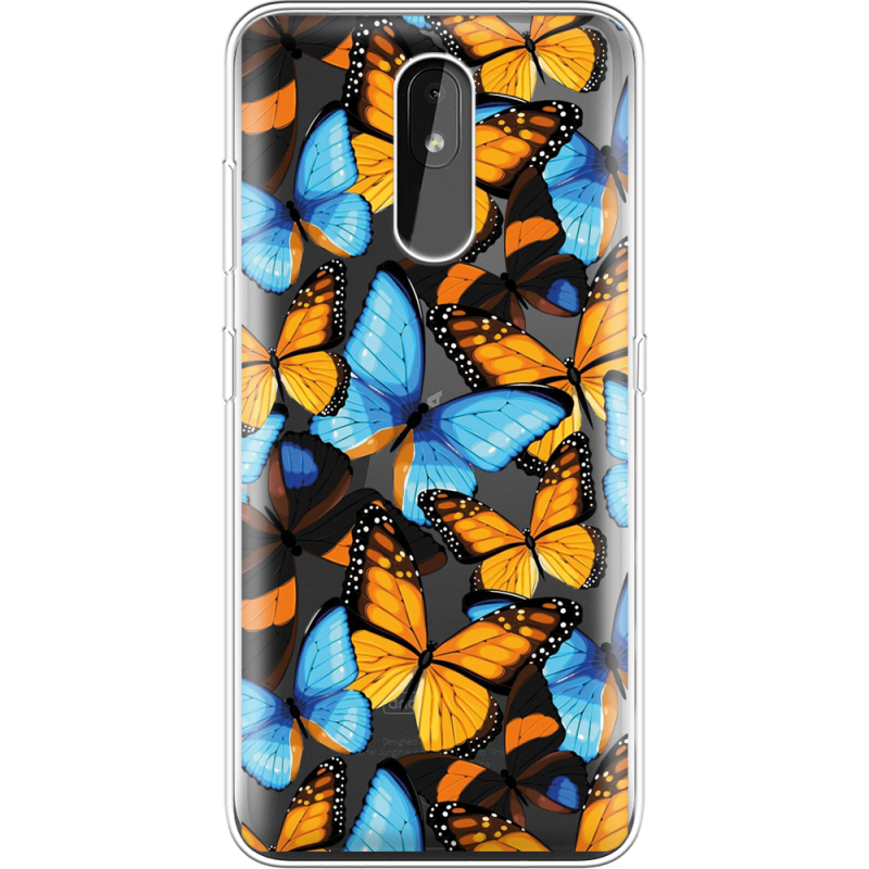 Прозрачный чехол Uprint Nokia 3.2 Butterfly Morpho