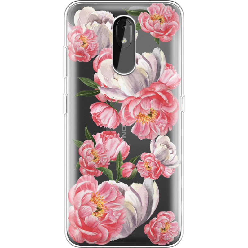 Прозрачный чехол Uprint Nokia 3.2 Peony Watercolor Style