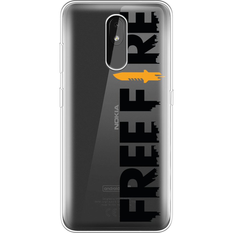 Прозрачный чехол Uprint Nokia 3.2 Free Fire Black Logo