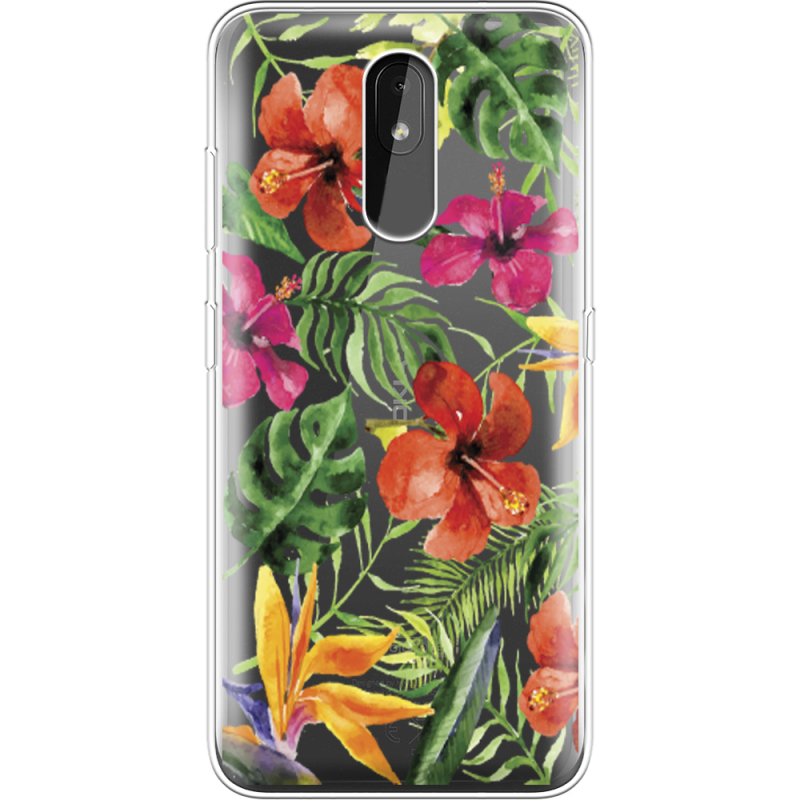 Прозрачный чехол Uprint Nokia 3.2 Tropical Flowers