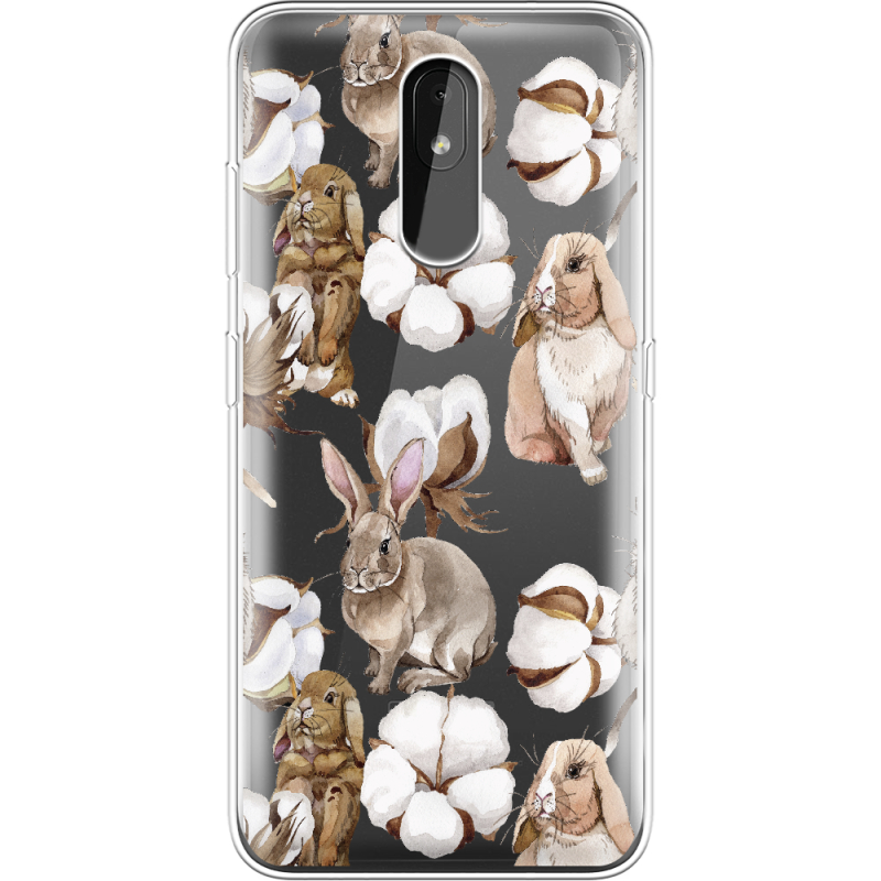 Прозрачный чехол Uprint Nokia 3.2 Cotton and Rabbits