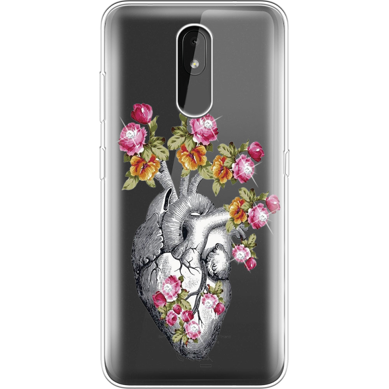 Чехол со стразами Nokia 3.2 Heart