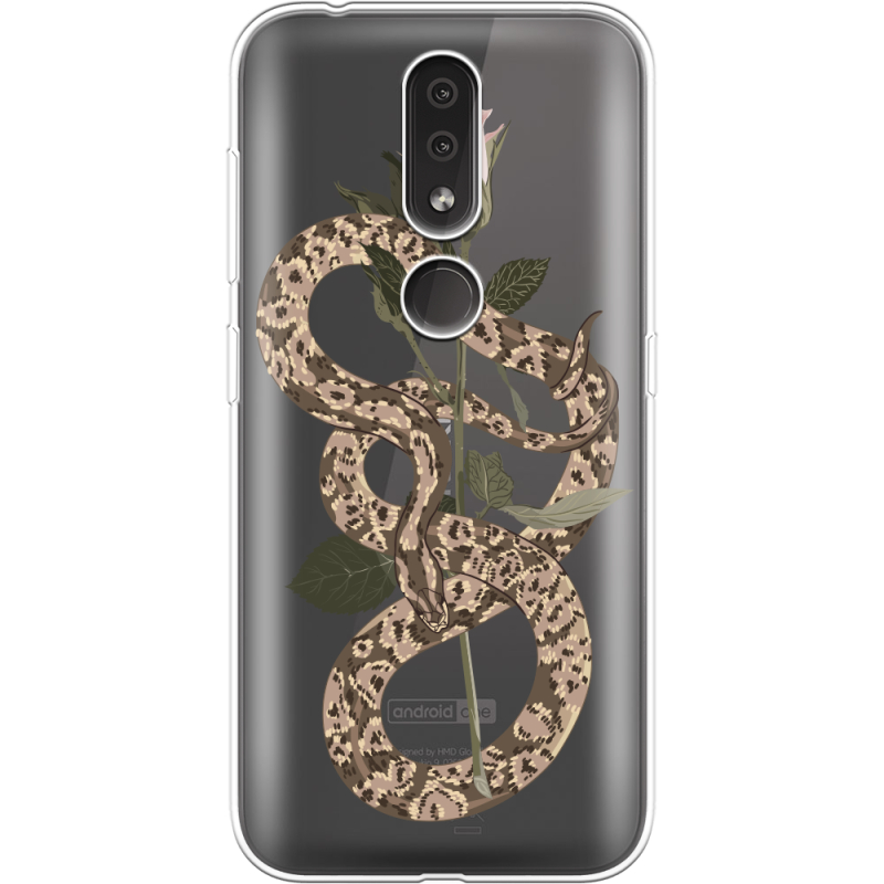 Прозрачный чехол Uprint Nokia 4.2 Glamor Snake