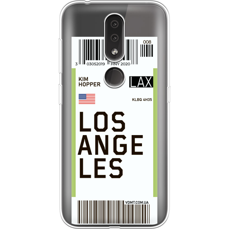 Прозрачный чехол Uprint Nokia 4.2 Ticket Los Angeles