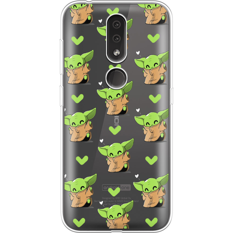 Прозрачный чехол Uprint Nokia 4.2 Pattern Baby Yoda