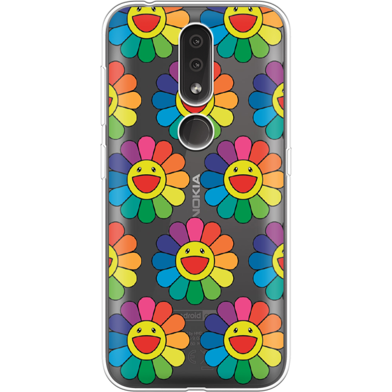 Прозрачный чехол Uprint Nokia 4.2 Hippie Flowers