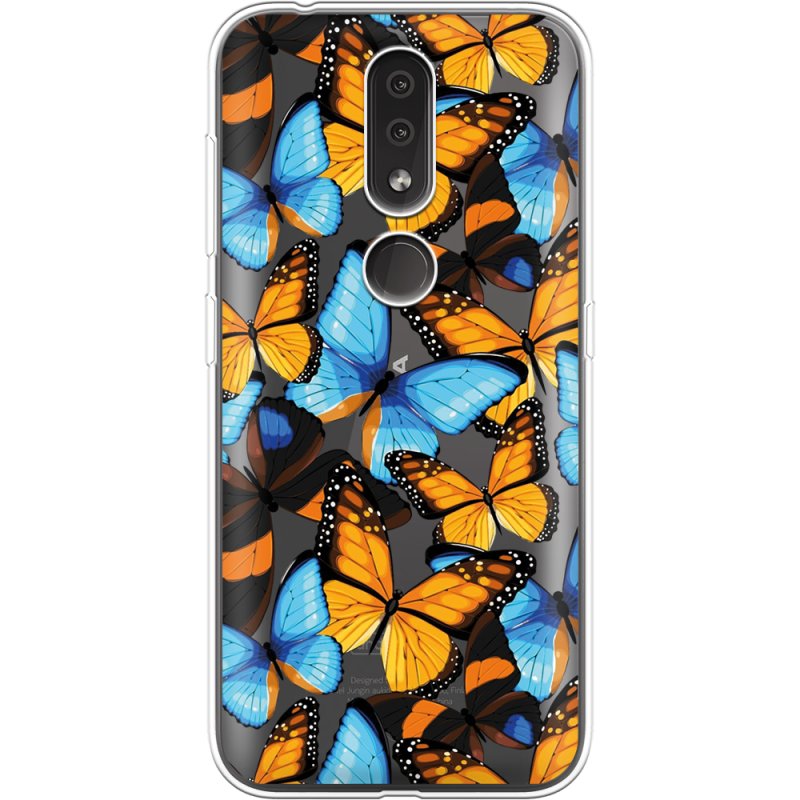 Прозрачный чехол Uprint Nokia 4.2 Butterfly Morpho