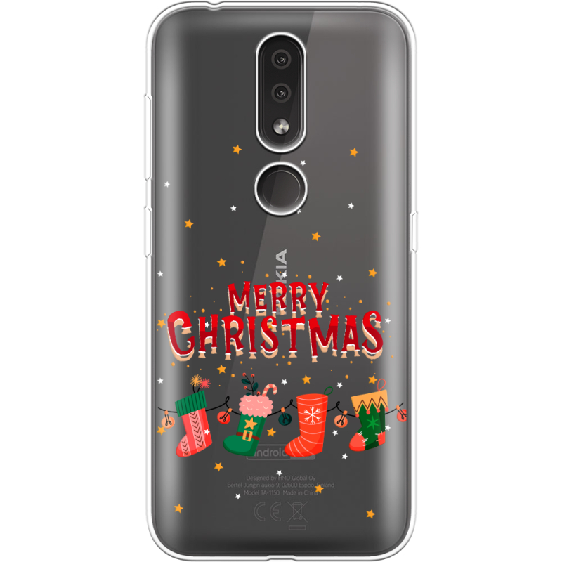 Прозрачный чехол Uprint Nokia 4.2 Merry Christmas