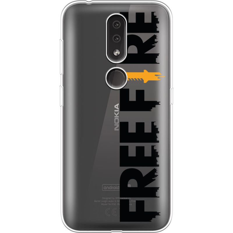 Прозрачный чехол Uprint Nokia 4.2 Free Fire Black Logo