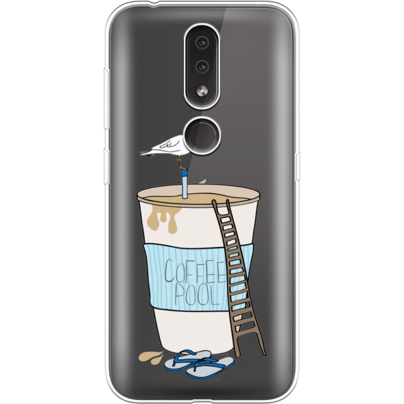 Прозрачный чехол Uprint Nokia 4.2 Segull in Cofee Pool