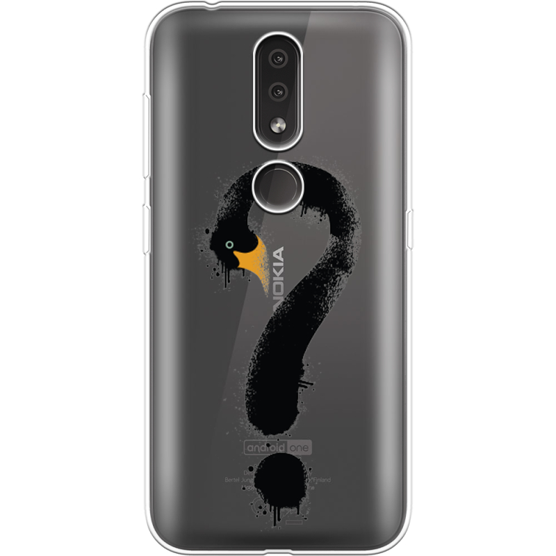 Прозрачный чехол Uprint Nokia 4.2 Swan question