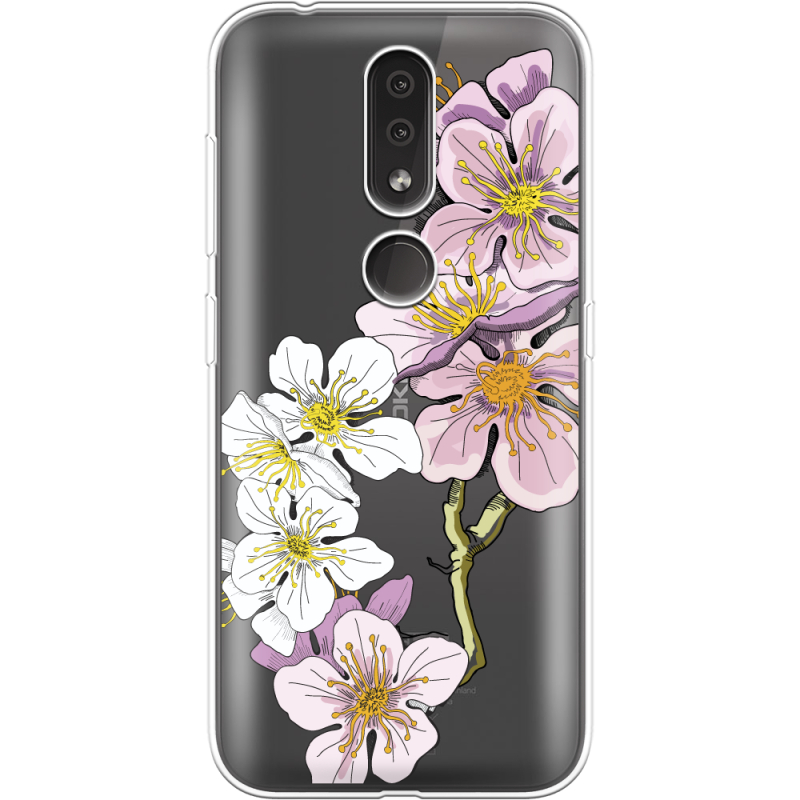 Прозрачный чехол Uprint Nokia 4.2 Cherry Blossom