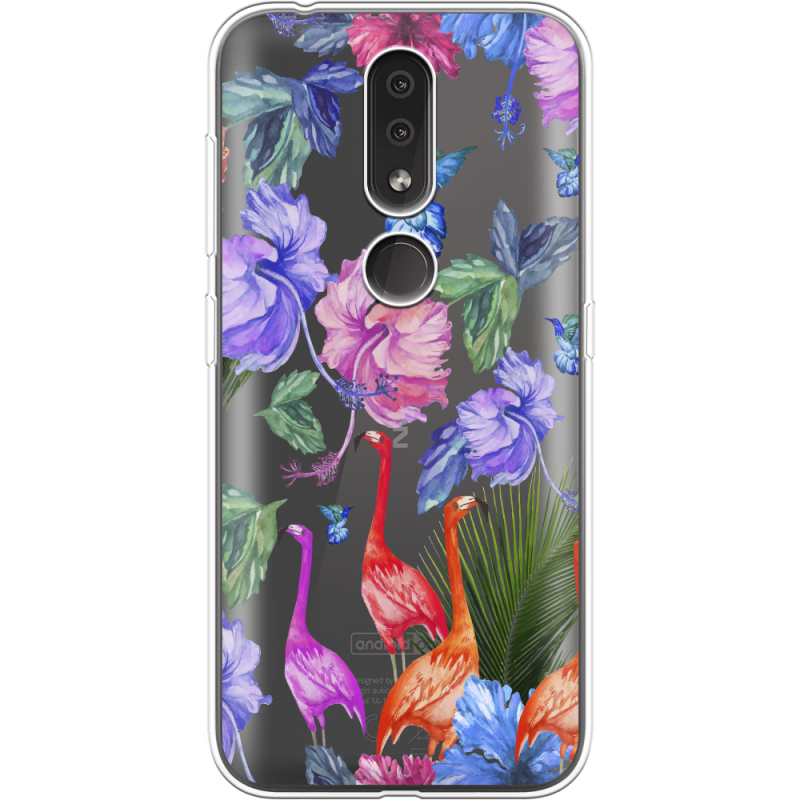 Прозрачный чехол Uprint Nokia 4.2 Flamingo