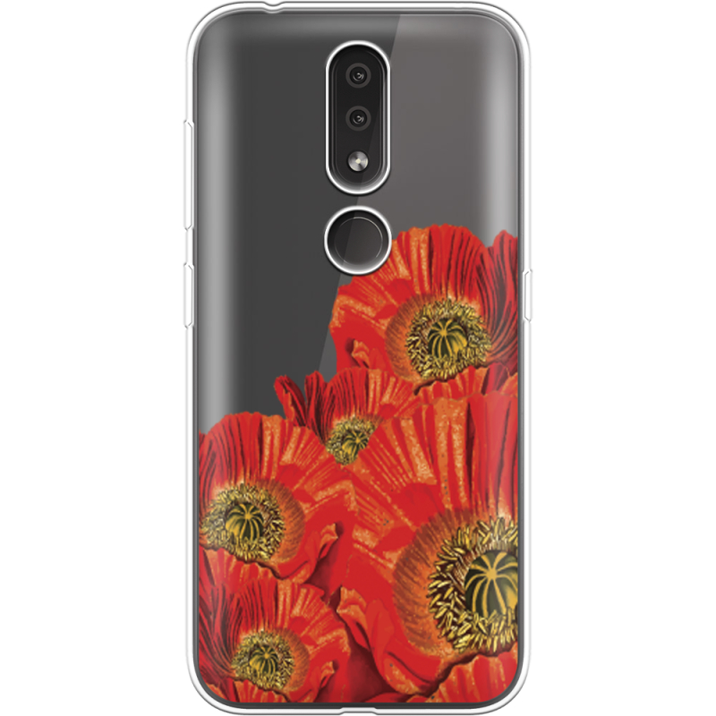 Прозрачный чехол Uprint Nokia 4.2 Red Poppies