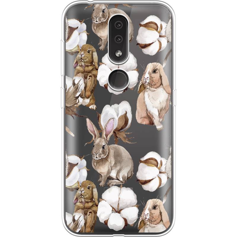 Прозрачный чехол Uprint Nokia 4.2 Cotton and Rabbits