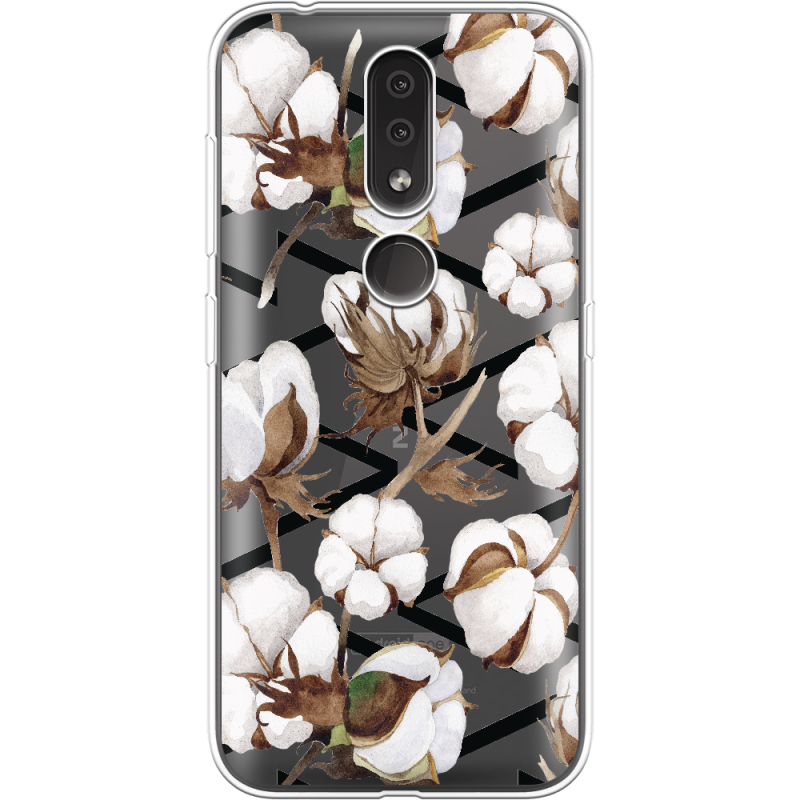 Прозрачный чехол Uprint Nokia 4.2 Cotton flowers