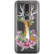 Чехол со стразами Nokia 4.2 Deer with flowers