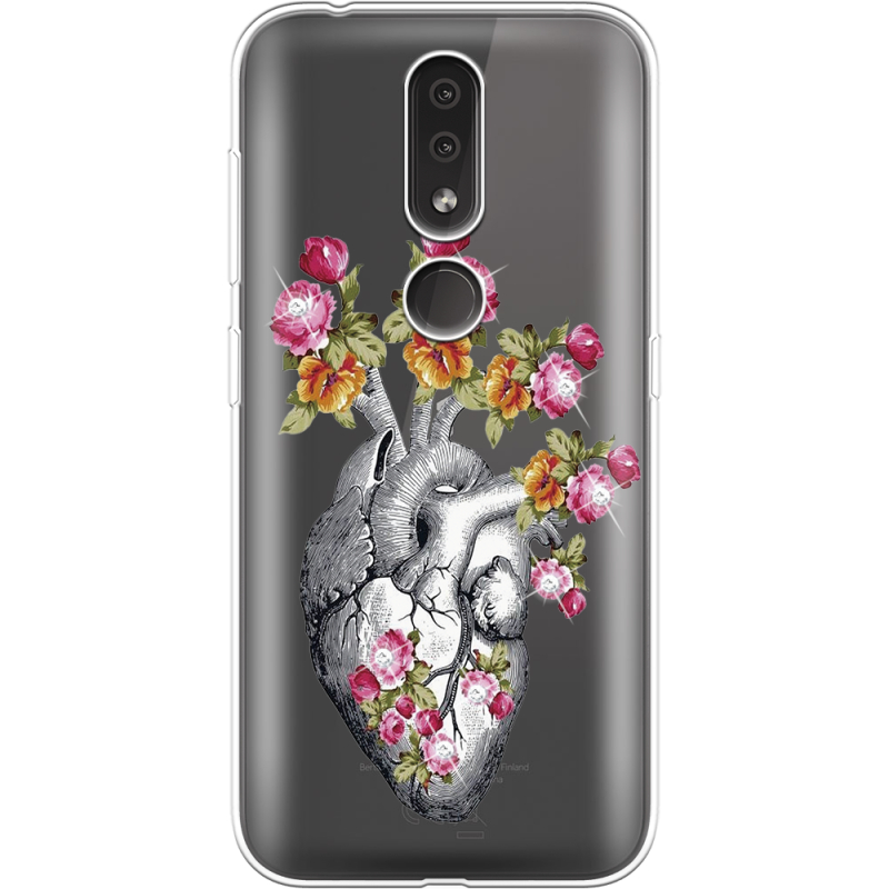 Чехол со стразами Nokia 4.2 Heart