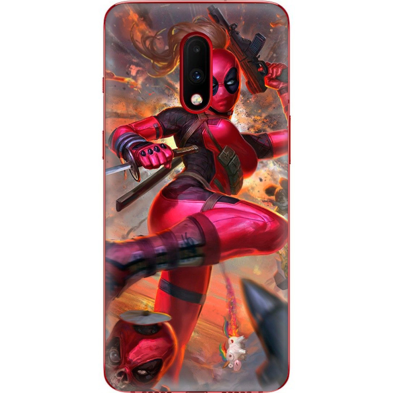 Чехол Uprint OnePlus 7 Woman Deadpool