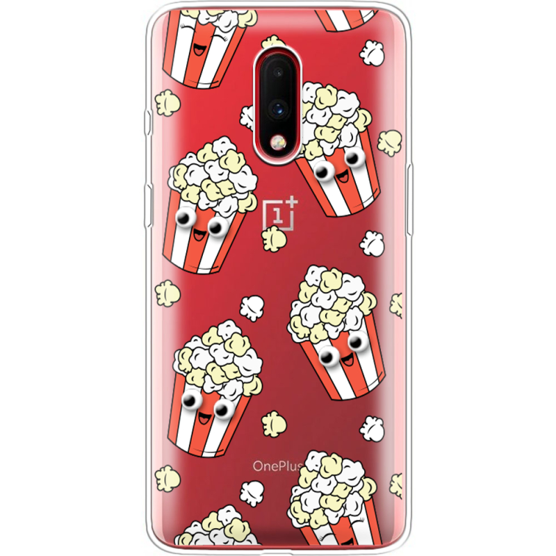 Прозрачный чехол Uprint OnePlus 7 с 3D-глазками Popcorn