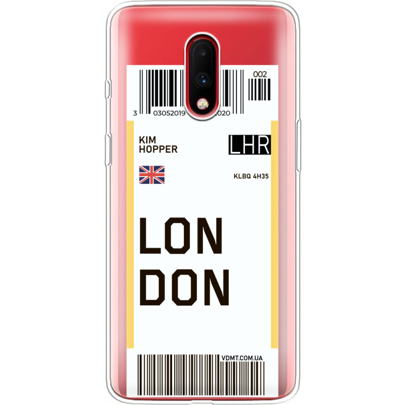 Прозрачный чехол Uprint OnePlus 7 Ticket London