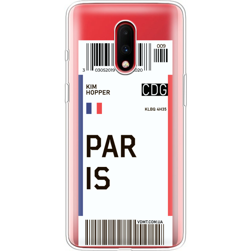Прозрачный чехол Uprint OnePlus 7 Ticket Paris