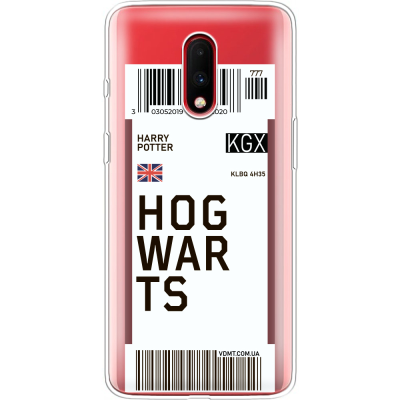 Прозрачный чехол Uprint OnePlus 7 Ticket Hogwarts