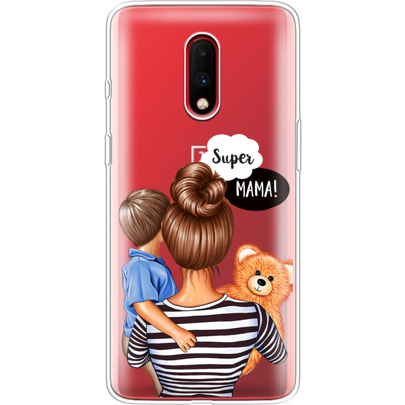 Прозрачный чехол Uprint OnePlus 7 Super Mama and Son