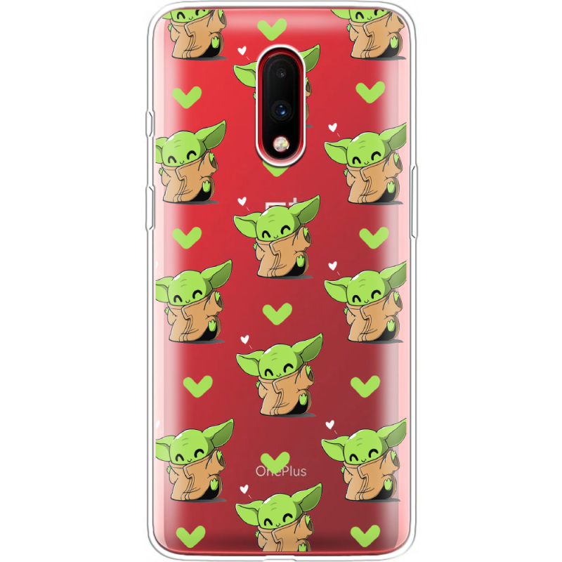 Прозрачный чехол Uprint OnePlus 7 Pattern Baby Yoda