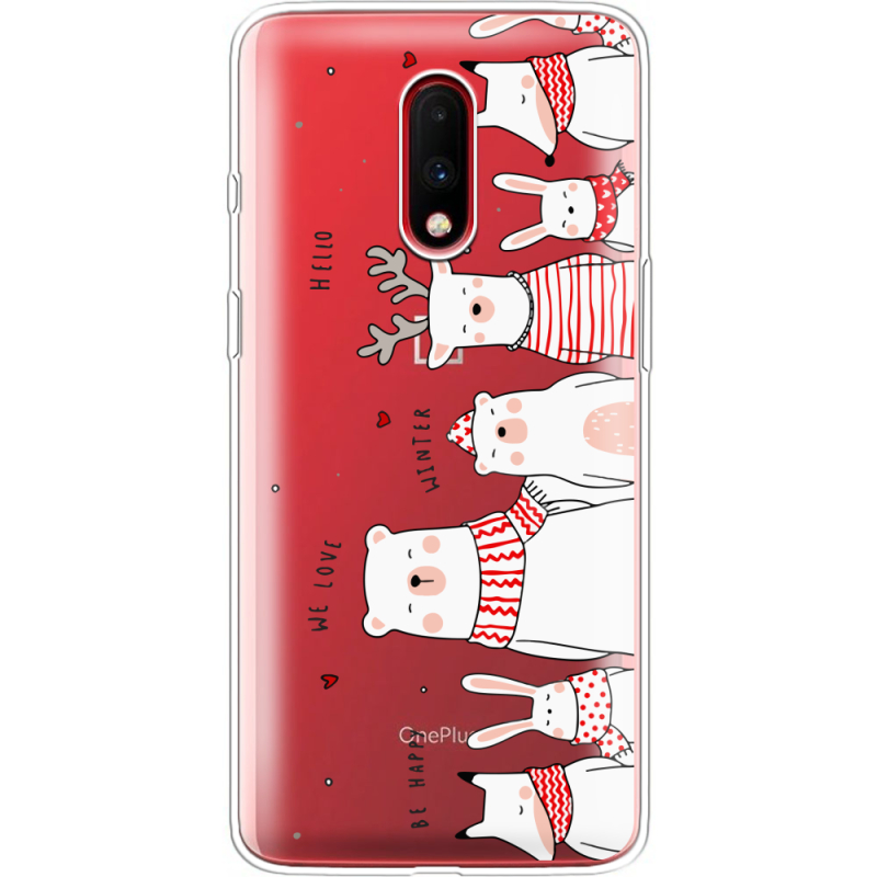 Прозрачный чехол Uprint OnePlus 7 The Friendly Beasts