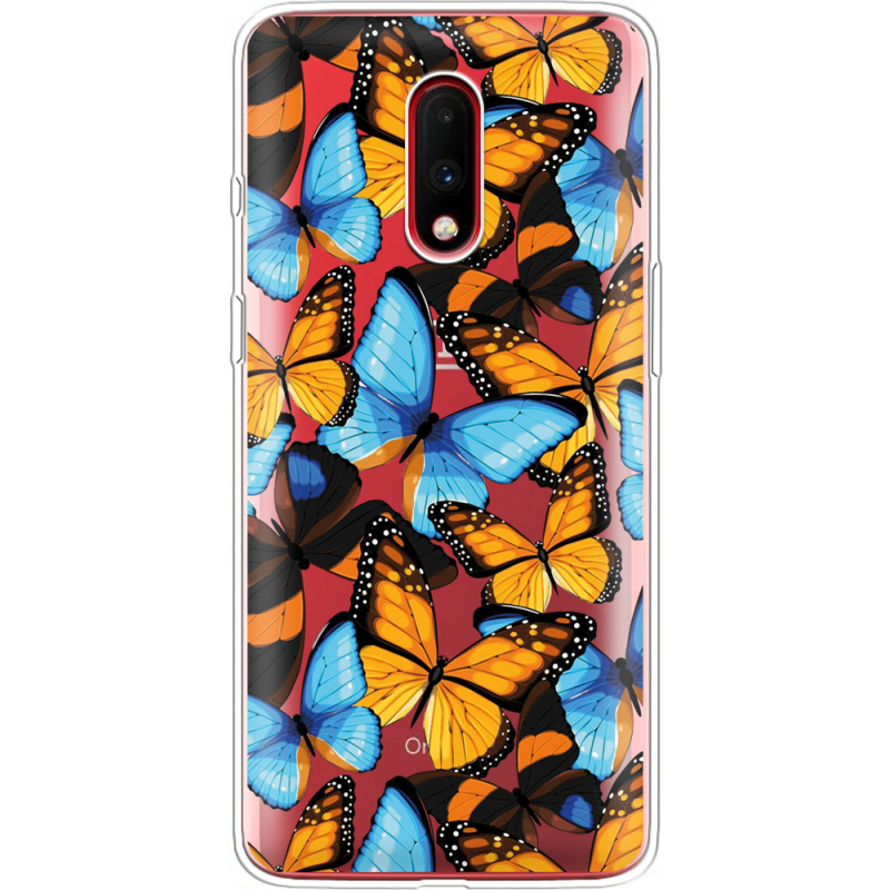 Прозрачный чехол Uprint OnePlus 7 Butterfly Morpho