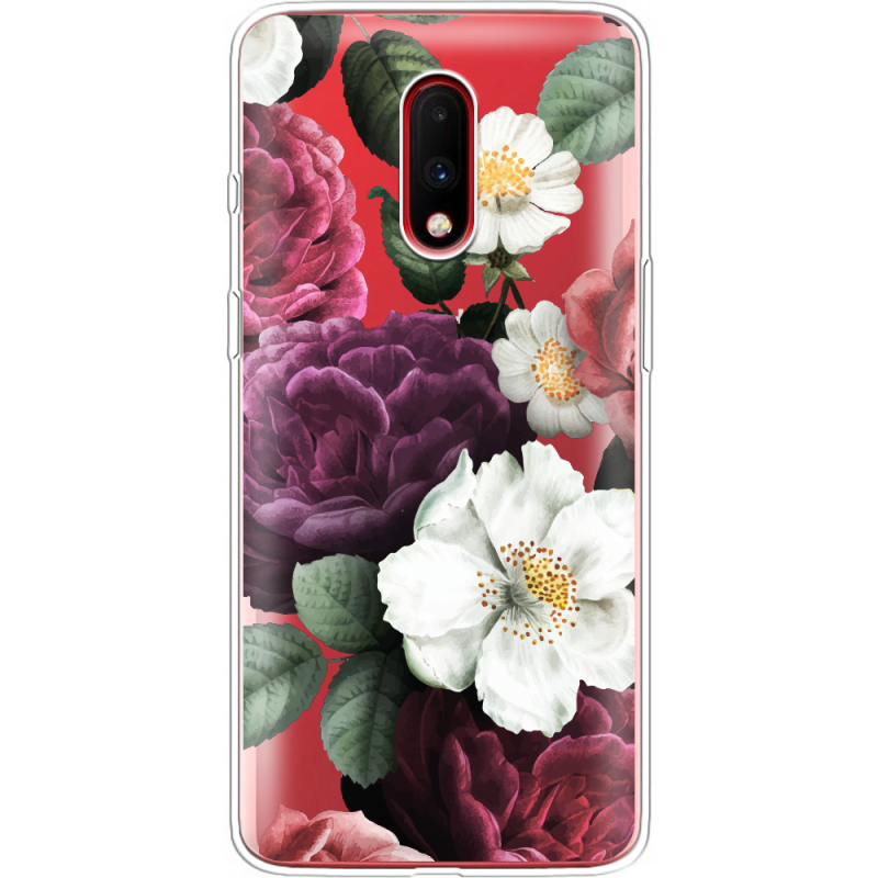 Прозрачный чехол Uprint OnePlus 7 Floral Dark Dreams