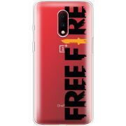 Прозрачный чехол Uprint OnePlus 7 Free Fire Black Logo