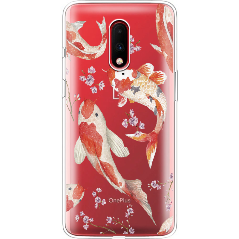 Прозрачный чехол Uprint OnePlus 7 Japanese Koi Fish