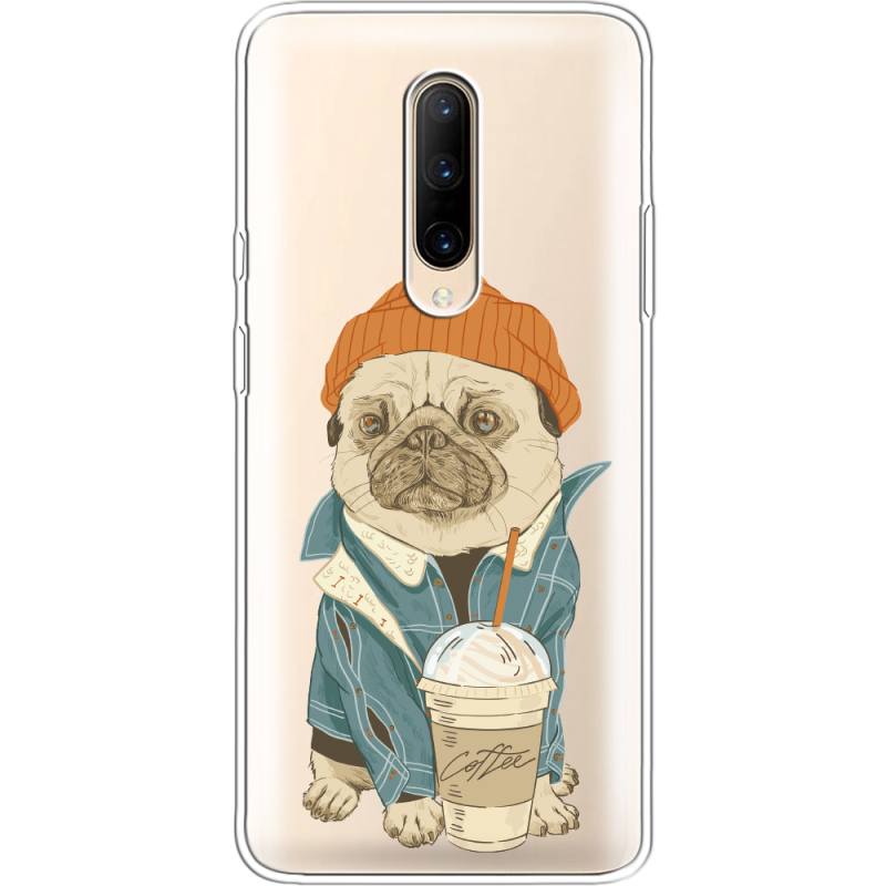 Прозрачный чехол Uprint OnePlus 7 Pro Dog Coffeeman