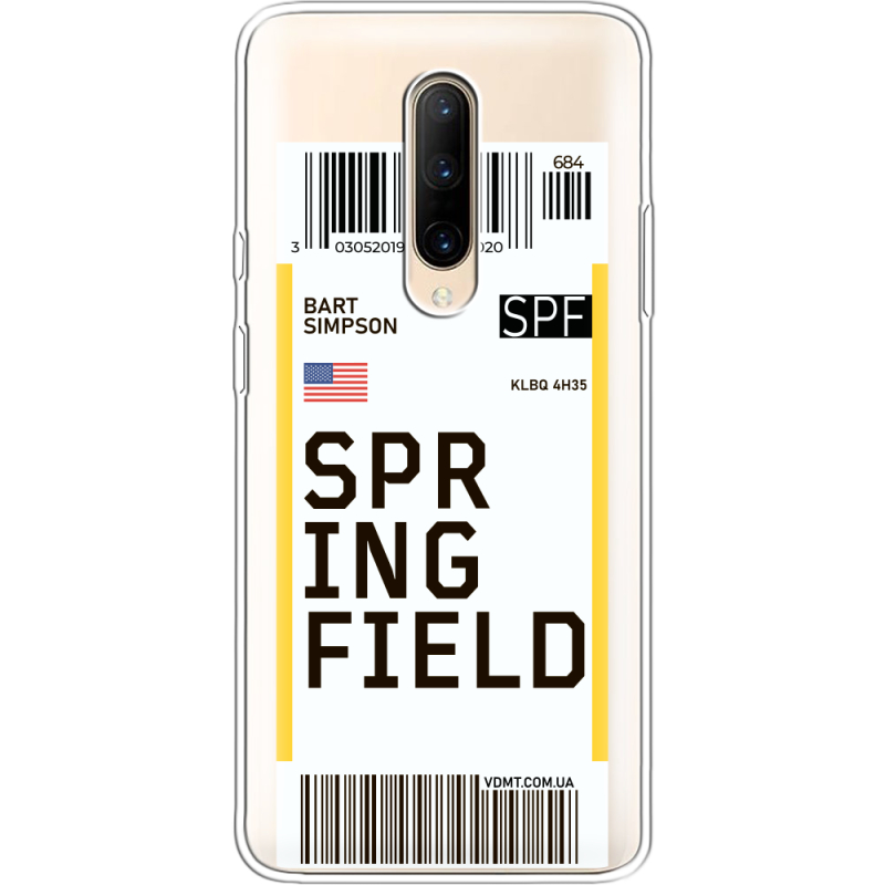 Прозрачный чехол Uprint OnePlus 7 Pro Ticket Springfield