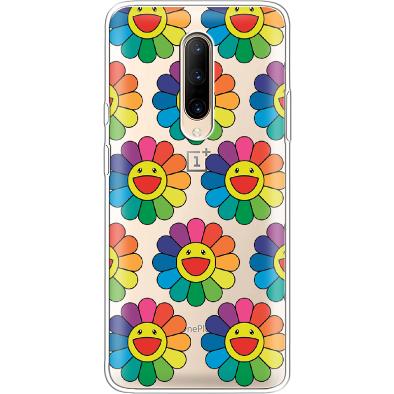 Прозрачный чехол Uprint OnePlus 7 Pro Hippie Flowers