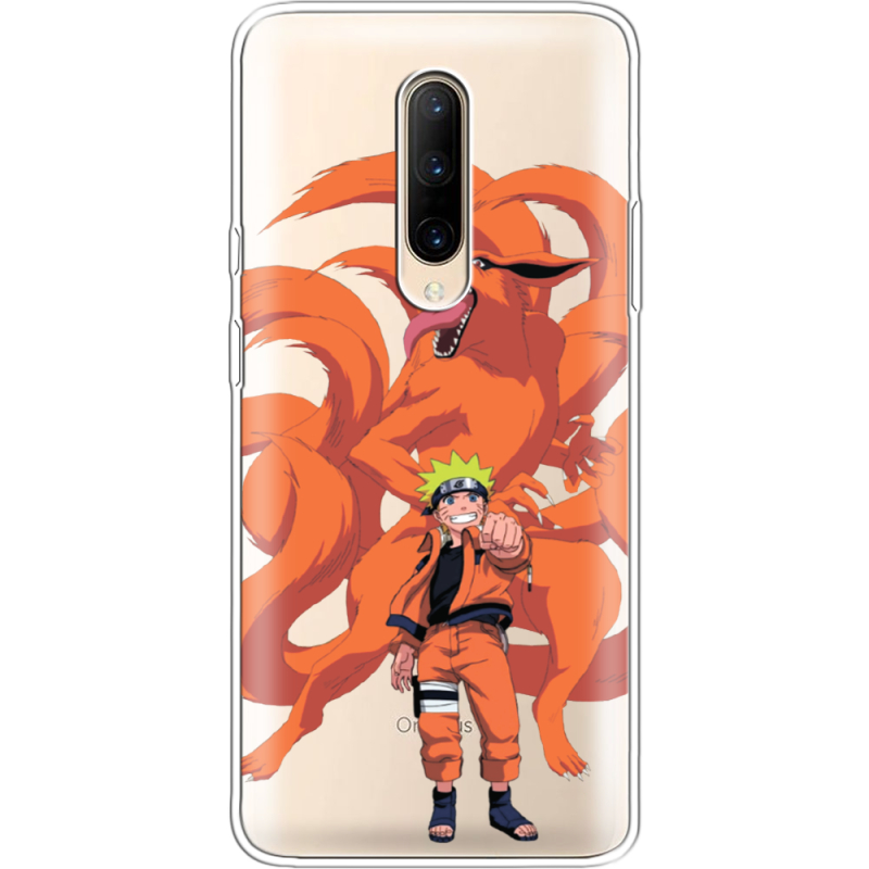 Прозрачный чехол Uprint OnePlus 7 Pro Naruto and Kurama