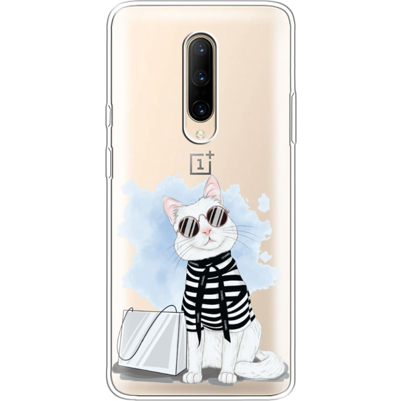 Прозрачный чехол Uprint OnePlus 7 Pro Cat Style