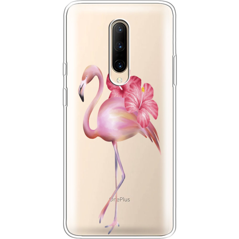 Прозрачный чехол Uprint OnePlus 7 Pro Floral Flamingo