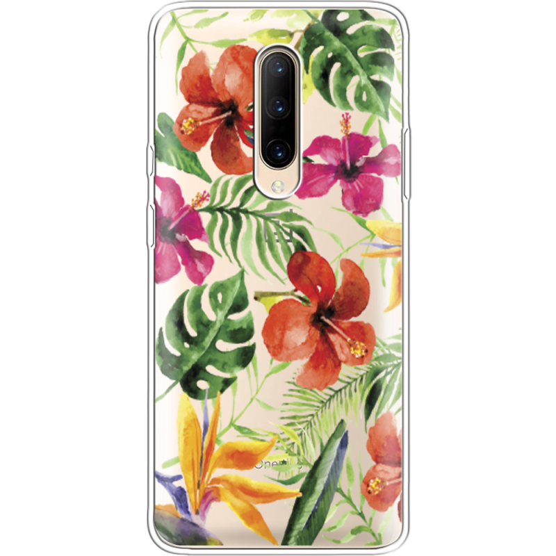 Прозрачный чехол Uprint OnePlus 7 Pro Tropical Flowers