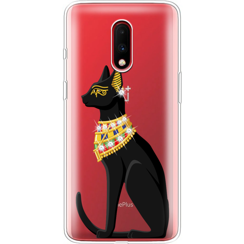 Чехол со стразами OnePlus 7 Egipet Cat