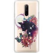 Чехол со стразами OnePlus 7 Pro Cat in Flowers