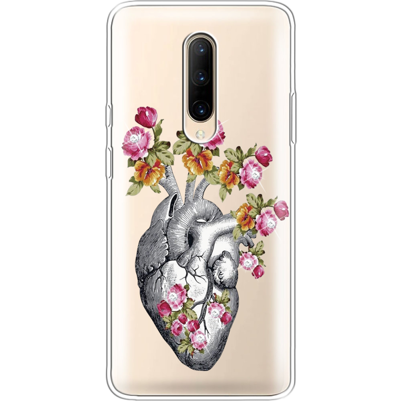 Чехол со стразами OnePlus 7 Pro Heart