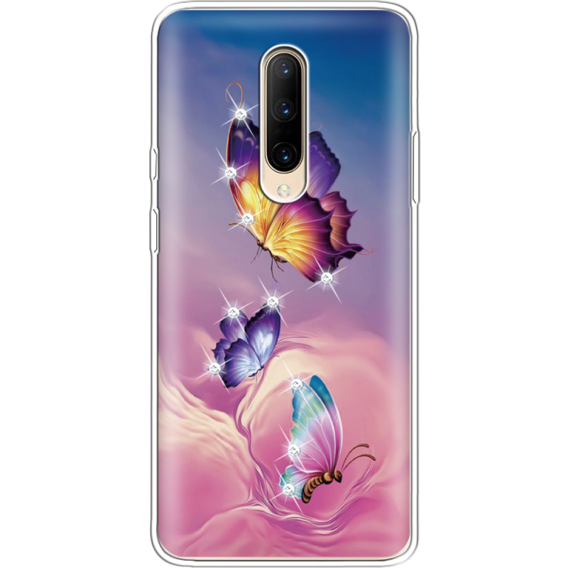 Чехол со стразами OnePlus 7 Pro Butterflies