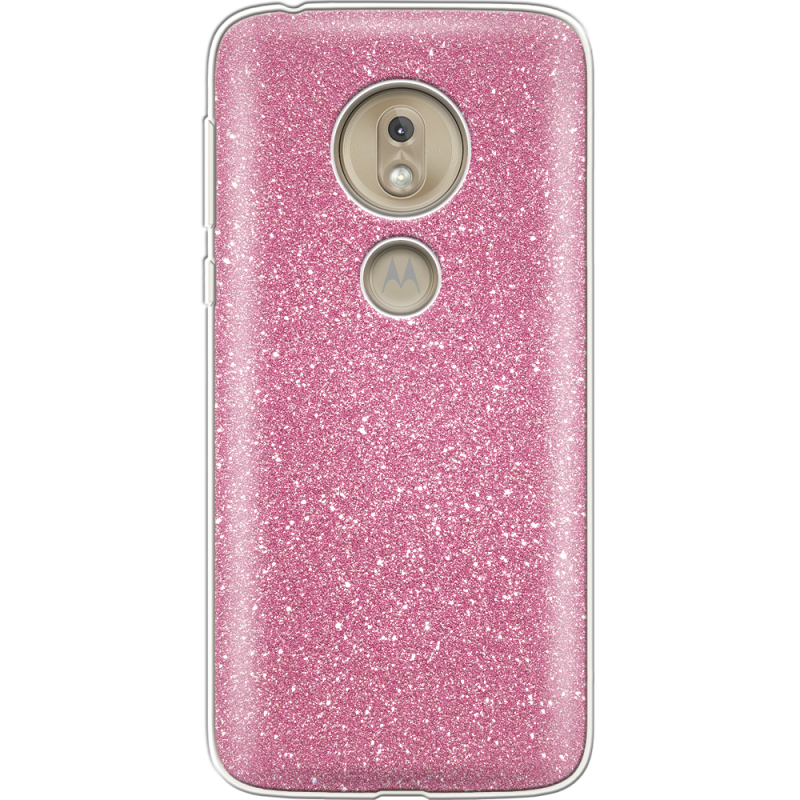 Чехол с блёстками Motorola Moto G7 Play XT1952 Розовый