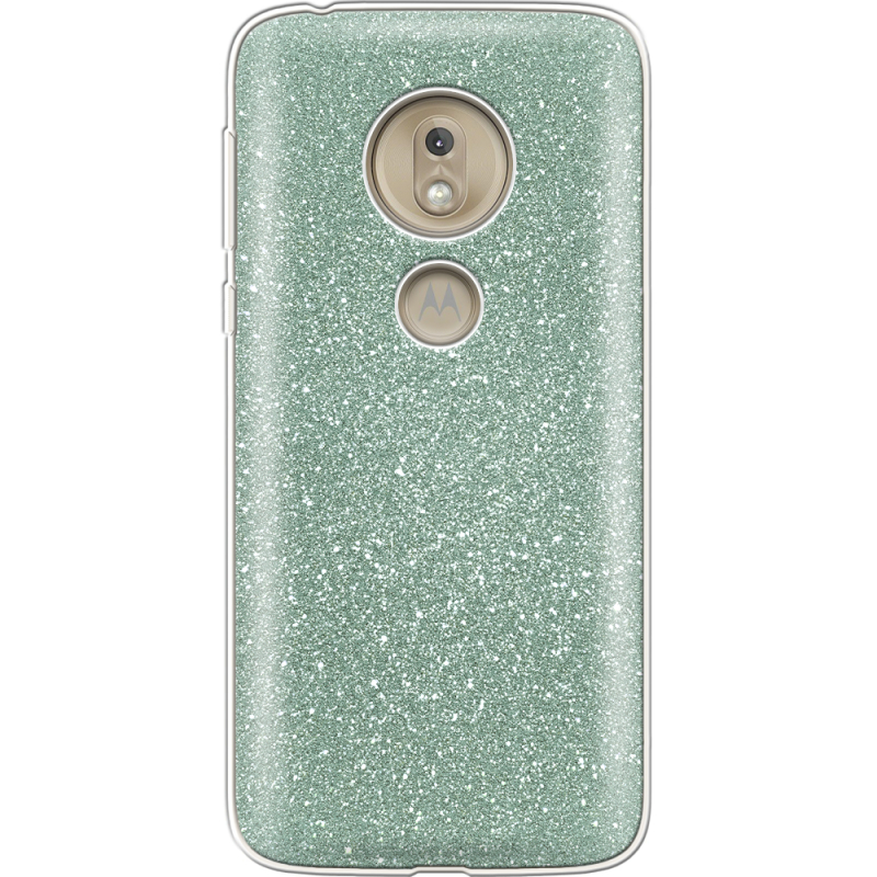 Чехол с блёстками Motorola Moto G7 Play XT1952 Зеленый
